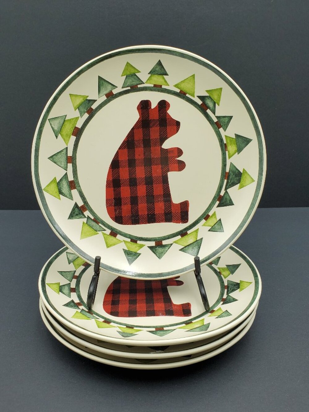 Steward Earthworks Boyds Bears Home Collection Plaid Bear Salad Plates